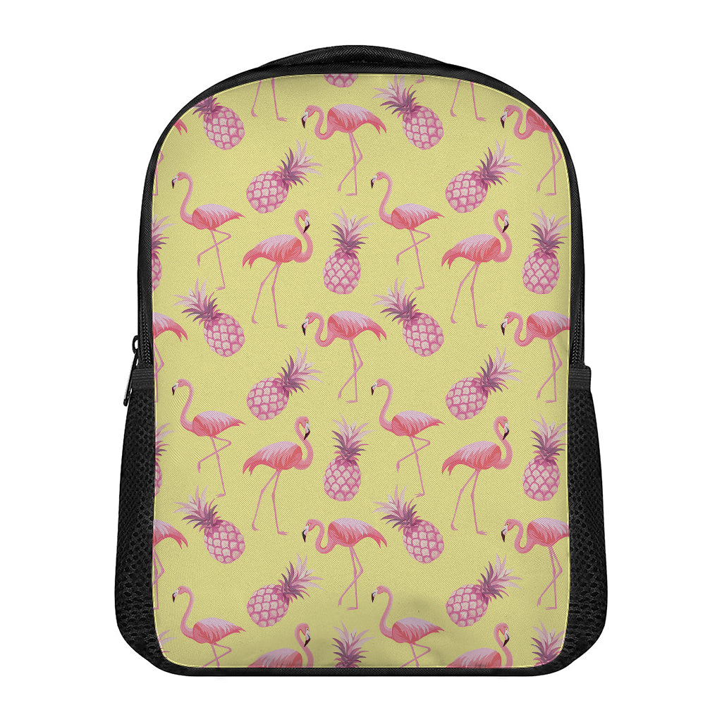 Pineapple And Flamingo Pattern Print Casual Backpack