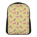 Pineapple And Flamingo Pattern Print Casual Backpack