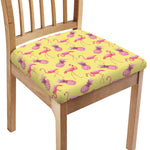 Pineapple And Flamingo Pattern Print Chair Cushion Cover