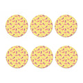 Pineapple And Flamingo Pattern Print Coaster Set