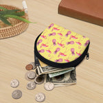 Pineapple And Flamingo Pattern Print Coin Purse