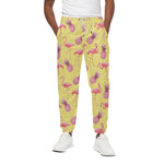 Pineapple And Flamingo Pattern Print Cotton Pants