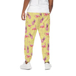 Pineapple And Flamingo Pattern Print Cotton Pants