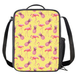Pineapple And Flamingo Pattern Print Crossbody Lunch Bag