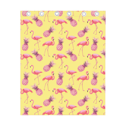 Pineapple And Flamingo Pattern Print Curtain