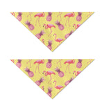 Pineapple And Flamingo Pattern Print Dog Bandana