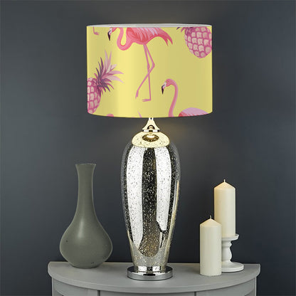 Pineapple And Flamingo Pattern Print Drum Lamp Shade