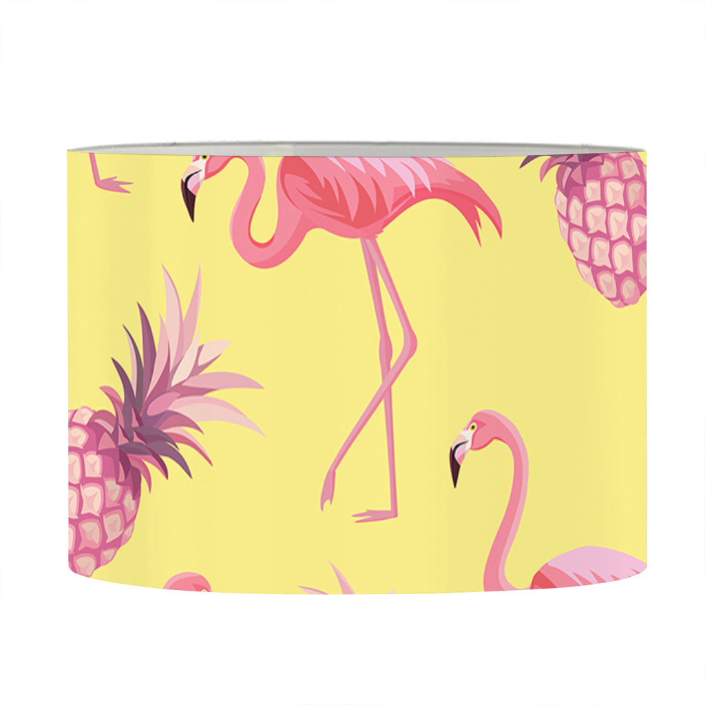 Pineapple And Flamingo Pattern Print Drum Lamp Shade