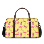 Pineapple And Flamingo Pattern Print Duffle Bag