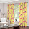 Pineapple And Flamingo Pattern Print Extra Wide Grommet Curtains