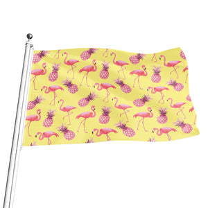 Pineapple And Flamingo Pattern Print Flag