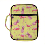 Pineapple And Flamingo Pattern Print Front Pocket Bible Bag