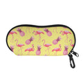 Pineapple And Flamingo Pattern Print Glasses Case