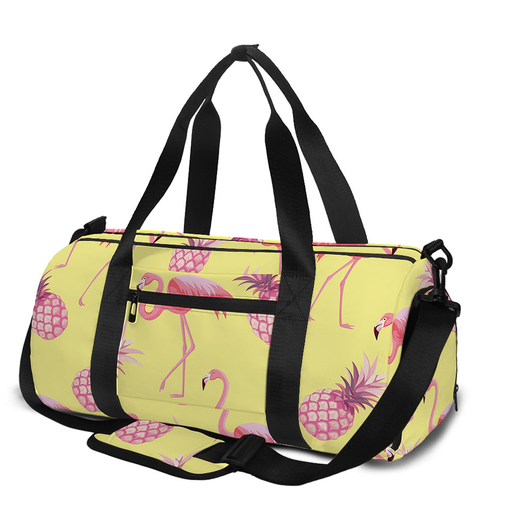 Pineapple And Flamingo Pattern Print Gym Bag