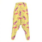 Pineapple And Flamingo Pattern Print Hammer Pants