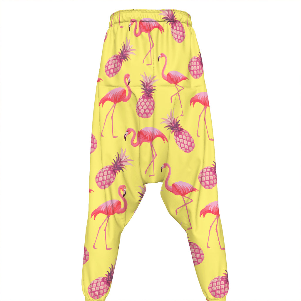 Pineapple And Flamingo Pattern Print Hammer Pants