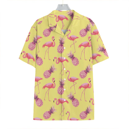 Pineapple And Flamingo Pattern Print Hawaiian Shirt