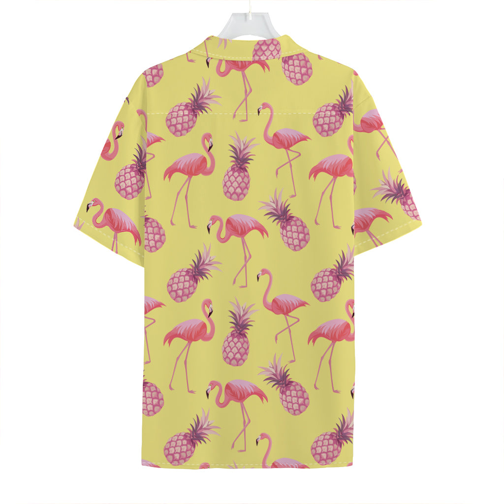 Pineapple And Flamingo Pattern Print Hawaiian Shirt