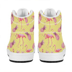 Pineapple And Flamingo Pattern Print High Top Leather Sneakers