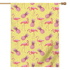 Pineapple And Flamingo Pattern Print House Flag