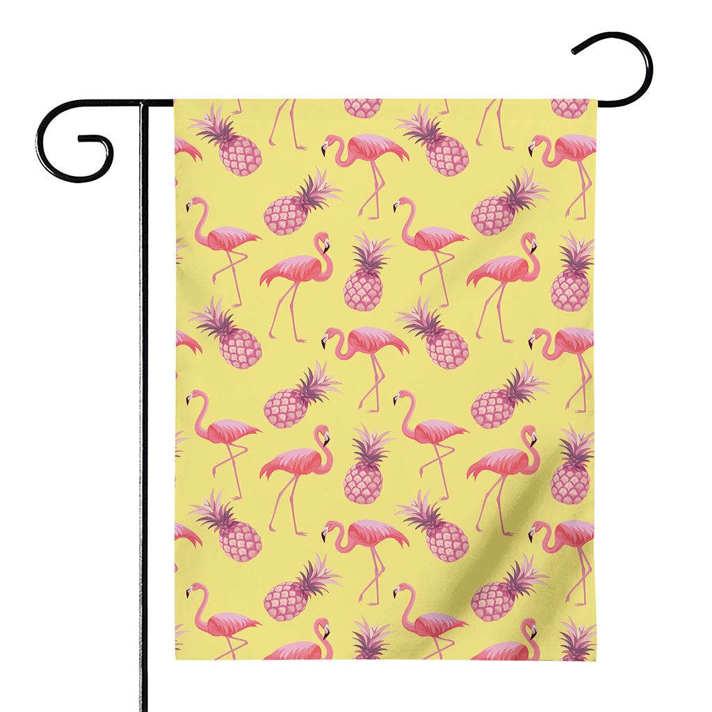 Pineapple And Flamingo Pattern Print House Flag