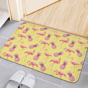 Pineapple And Flamingo Pattern Print Indoor Door Mat