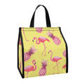 Pineapple And Flamingo Pattern Print Insulated Lunch Tote