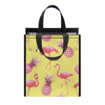 Pineapple And Flamingo Pattern Print Insulated Lunch Tote