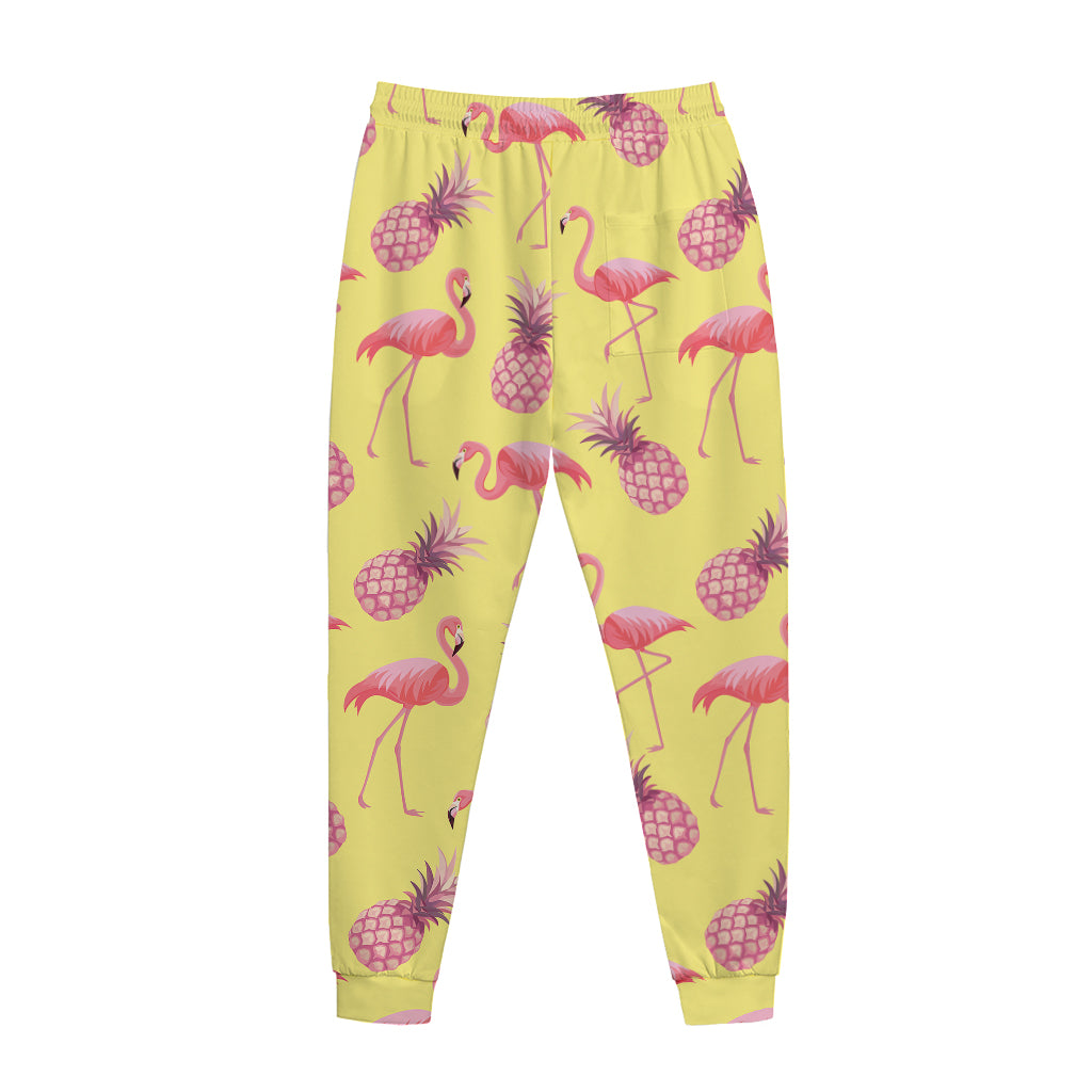 Pineapple And Flamingo Pattern Print Jogger Pants