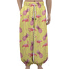 Pineapple And Flamingo Pattern Print Lantern Pants