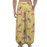 Pineapple And Flamingo Pattern Print Lantern Pants