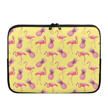 Pineapple And Flamingo Pattern Print Laptop Sleeve