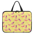 Pineapple And Flamingo Pattern Print Laptop Sleeve With Handle