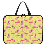 Pineapple And Flamingo Pattern Print Laptop Sleeve With Handle