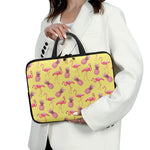 Pineapple And Flamingo Pattern Print Laptop Sleeve With Handle