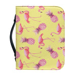 Pineapple And Flamingo Pattern Print Leather Bible Cover