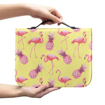 Pineapple And Flamingo Pattern Print Leather Bible Cover