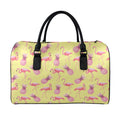 Pineapple And Flamingo Pattern Print Leather Duffel Bag