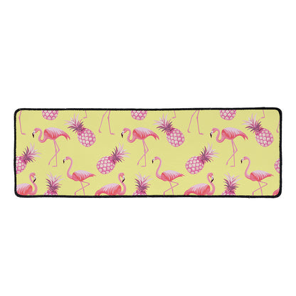 Pineapple And Flamingo Pattern Print Long Kitchen Mat
