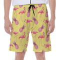 Pineapple And Flamingo Pattern Print Men's Beach Shorts