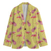 Pineapple And Flamingo Pattern Print Men's Blazer