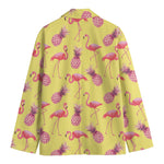 Pineapple And Flamingo Pattern Print Men's Blazer