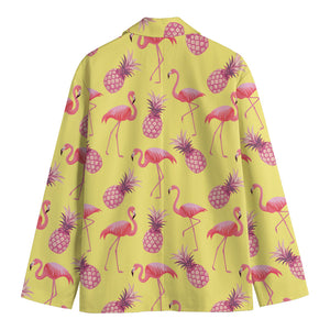 Pineapple And Flamingo Pattern Print Men's Blazer