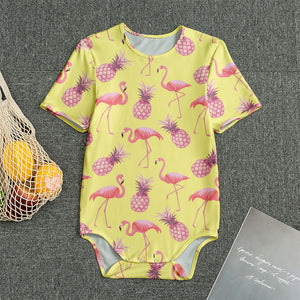 Pineapple And Flamingo Pattern Print Men's Bodysuit