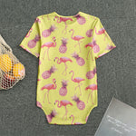 Pineapple And Flamingo Pattern Print Men's Bodysuit