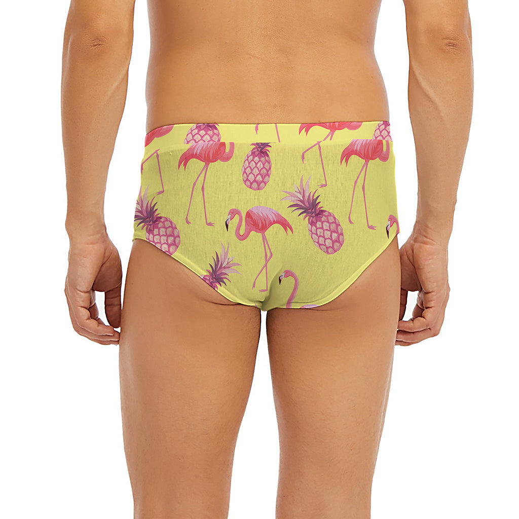 Pineapple And Flamingo Pattern Print Men's Briefs