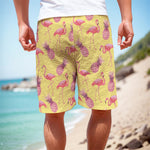 Pineapple And Flamingo Pattern Print Men's Cargo Shorts