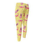 Pineapple And Flamingo Pattern Print Men's Compression Pants