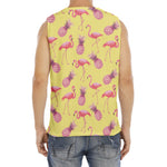 Pineapple And Flamingo Pattern Print Men's Fitness Tank Top