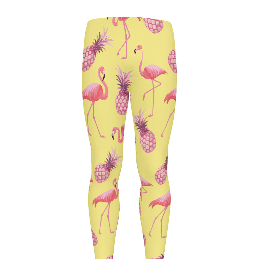 Pineapple And Flamingo Pattern Print Men's leggings